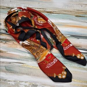 Luxurious Red and Black Italy Souvenir Scarf